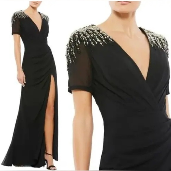Ieena by Mac Duggal Black Gown Style 55704 NWOT Size 4 - Picture 1 of 6